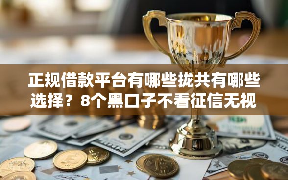 正规借款平台有哪些拢共有哪些选择？8个黑口子不看征信无视大数据详解