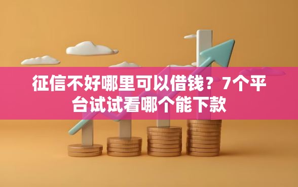 征信不好哪里可以借钱？7个平台试试看哪个能下款