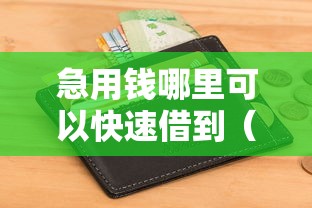 急用钱哪里可以快速借到（最新发布！）10个苏州黑户贷款5万的软件