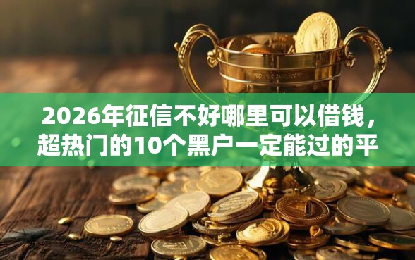 2026年征信不好哪里可以借钱，超热门的10个黑户一定能过的平台推荐