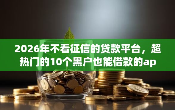 2026年不看征信的贷款平台，超热门的10个黑户也能借款的app推荐