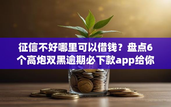征信不好哪里可以借钱？盘点6个高炮双黑逾期必下款app给你参考