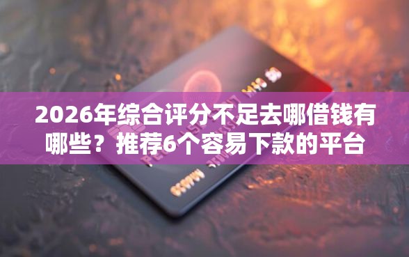 2026年综合评分不足去哪借钱有哪些？推荐6个容易下款的平台