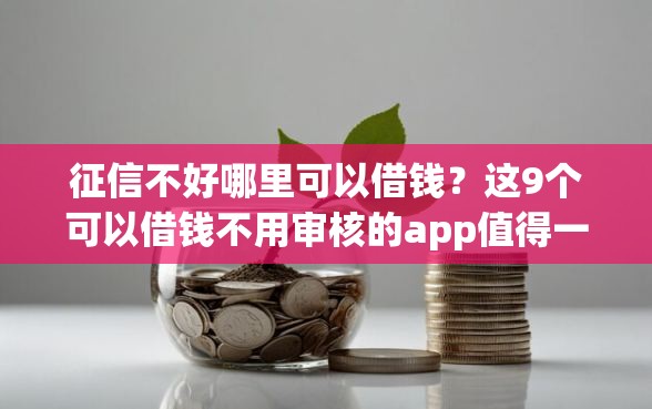 征信不好哪里可以借钱？这9个可以借钱不用审核的app值得一试
