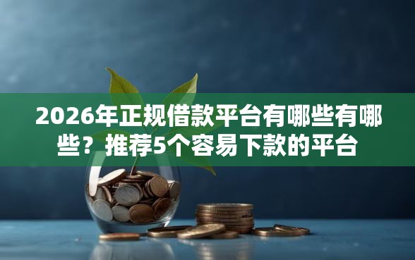 2026年正规借款平台有哪些有哪些？推荐5个容易下款的平台