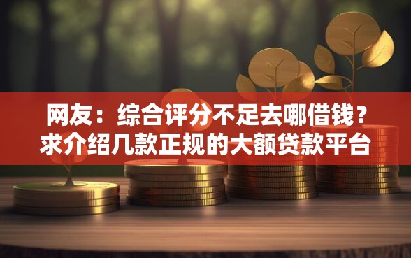 网友：综合评分不足去哪借钱？求介绍几款正规的大额贷款平台