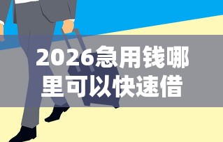 2026急用钱哪里可以快速借到，差8千元就选这8个平台