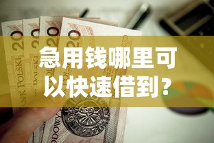 急用钱哪里可以快速借到？这9个黑名单贷款平台值得一试