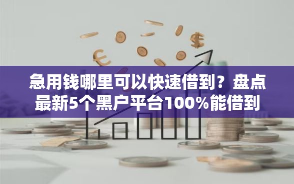 急用钱哪里可以快速借到？盘点最新5个黑户平台100%能借到