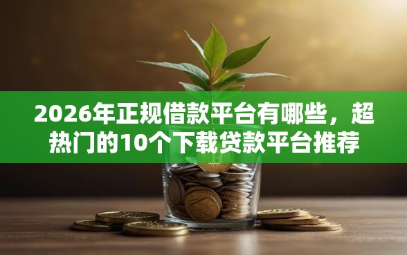 2026年正规借款平台有哪些，超热门的10个下载贷款平台推荐