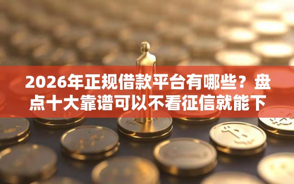 2026年正规借款平台有哪些？盘点十大靠谱可以不看征信就能下款的口子