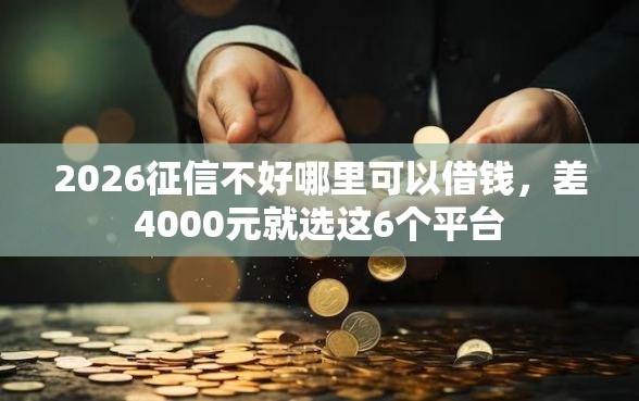 2026征信不好哪里可以借钱，差4000元就选这6个平台
