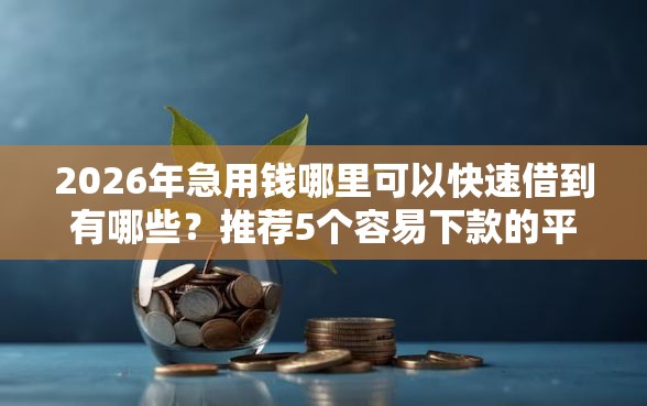 2026年急用钱哪里可以快速借到有哪些？推荐5个容易下款的平台