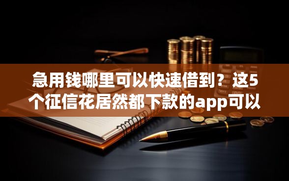 急用钱哪里可以快速借到？这5个征信花居然都下款的app可以试试