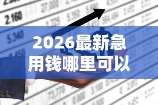 2026最新急用钱哪里可以快速借到，总结十个不看评估的正规的借贷平台！