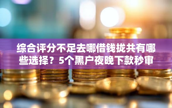 综合评分不足去哪借钱拢共有哪些选择？5个黑户夜晚下款秒审核的平台详解