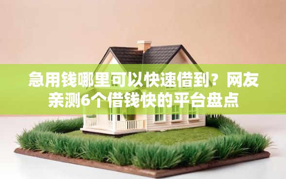 急用钱哪里可以快速借到？网友亲测6个借钱快的平台盘点