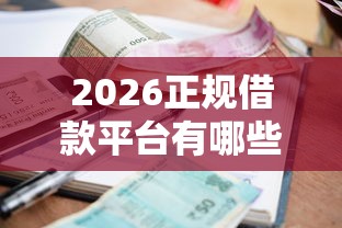 2026正规借款平台有哪些，差8千元就选这5个平台