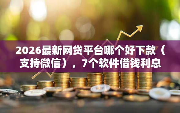 2026最新网贷平台哪个好下款（支持微信），7个软件借钱利息低又安全无私分享
