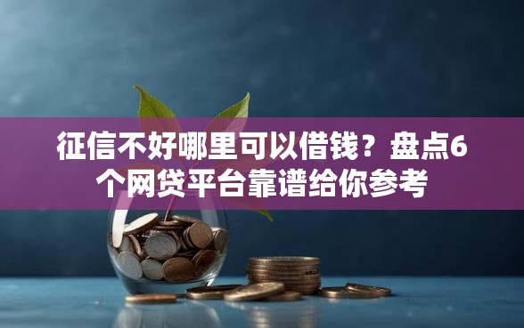 征信不好哪里可以借钱？盘点6个网贷平台靠谱给你参考