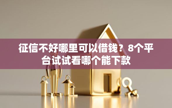 征信不好哪里可以借钱？8个平台试试看哪个能下款