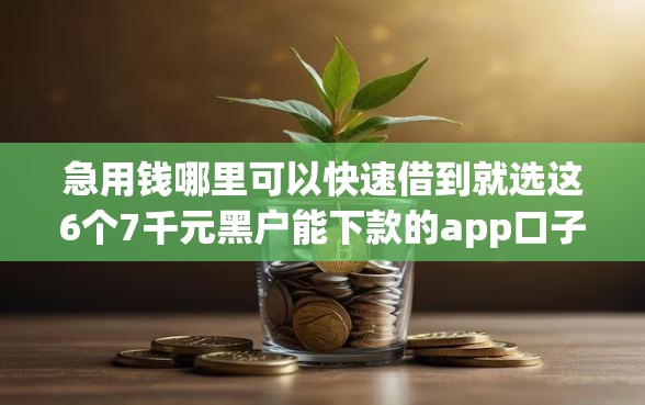 急用钱哪里可以快速借到就选这6个7千元黑户能下款的app口子入口