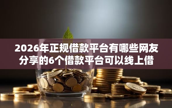 2026年正规借款平台有哪些网友分享的6个借款平台可以线上借钱我觉得不错！