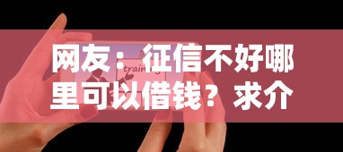 网友：征信不好哪里可以借钱？求介绍几款借钱的平台