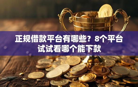 正规借款平台有哪些？8个平台试试看哪个能下款