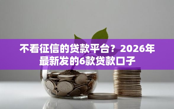 不看征信的贷款平台?2026年最新发的6款贷款口子 不看征信的贷款平台?2026年最新发的6款贷款口子