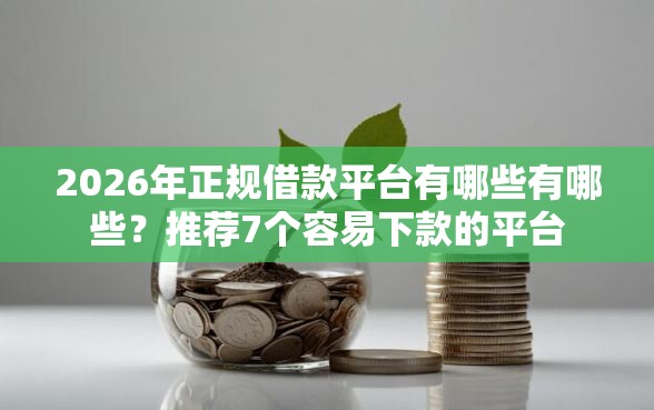 2026年正规借款平台有哪些有哪些？推荐7个容易下款的平台