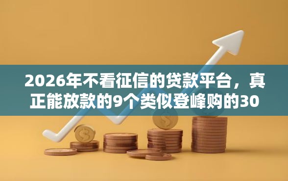 2026年不看征信的贷款平台，真正能放款的9个类似登峰购的30天口子推荐