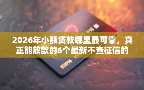 2026年小额贷款哪里最可靠，真正能放款的6个最新不查征信的口子推荐