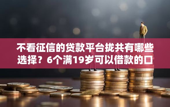 不看征信的贷款平台拢共有哪些选择?6个满19岁可以借款的口子详解 不看征信的贷款平台拢共有哪些选择?6个满19岁可以借款的口子详解