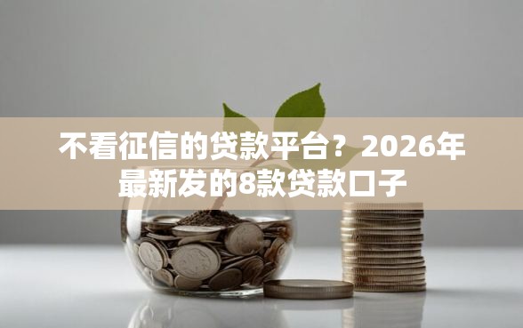 不看征信的贷款平台？2026年最新发的8款贷款口子