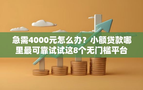 急需4000元怎么办？小额贷款哪里最可靠试试这8个无门槛平台