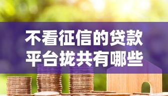 不看征信的贷款平台拢共有哪些选择？6个黑户成功获取大额贷款的平台详解