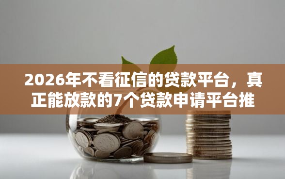 2026年不看征信的贷款平台,真正能放款的7个贷款申请平台推荐 2026年不看征信的贷款平台,真正能放款的7个贷款申请平台推荐