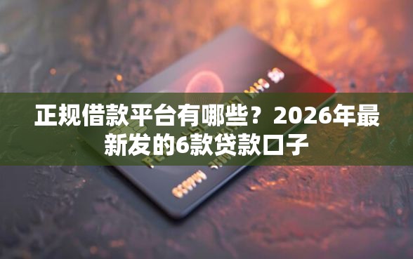 正规借款平台有哪些?2026年最新发的6款贷款口子 正规借款平台有哪些?2026年最新发的6款贷款口子