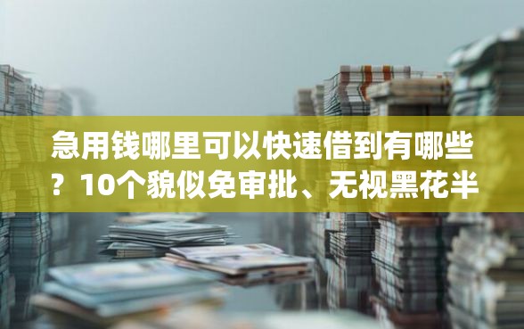急用钱哪里可以快速借到有哪些?10个貌似免审批、无视黑花半夜下款的网贷app合集 急用钱哪里可以快速借到有哪些?10个貌似免审批、无视黑花半夜下款的网贷app合集