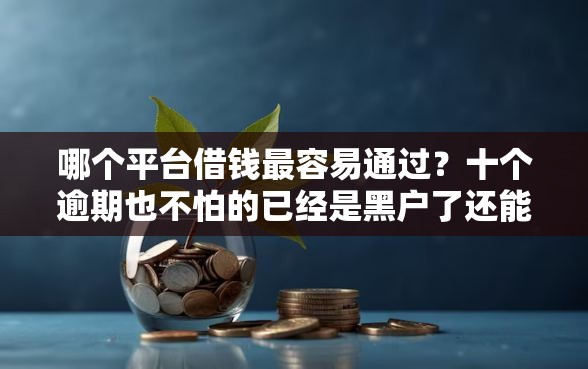哪个平台借钱最容易通过？十个逾期也不怕的已经是黑户了还能借到钱的软件