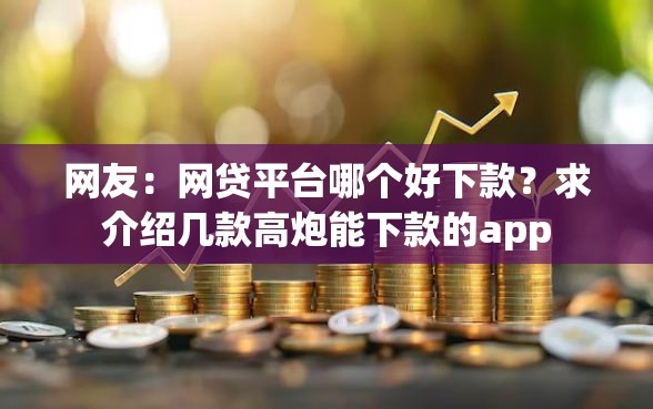 网友：网贷平台哪个好下款？求介绍几款高炮能下款的app