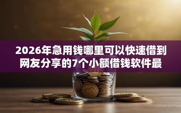 2026年急用钱哪里可以快速借到网友分享的7个小额借钱软件最好借到钱的我觉得不错！