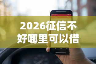 2026征信不好哪里可以借钱，差20000元就选这8个平台