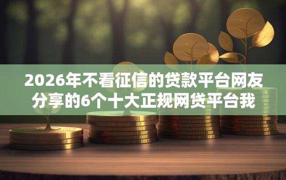 2026年不看征信的贷款平台网友分享的6个十大正规网贷平台我觉得不错！