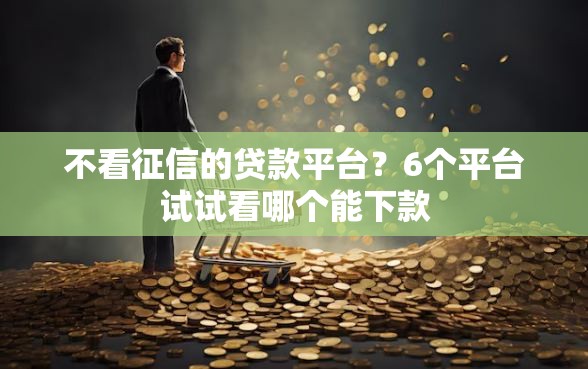不看征信的贷款平台？6个平台试试看哪个能下款