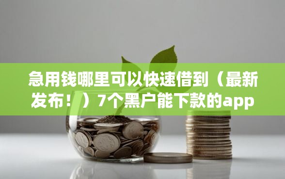 急用钱哪里可以快速借到（最新发布！）7个黑户能下款的app