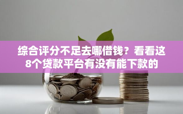 综合评分不足去哪借钱？看看这8个贷款平台有没有能下款的