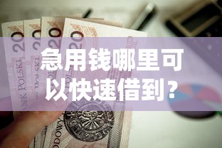 急用钱哪里可以快速借到？这5个黑户100%秒下款的平台值得一试