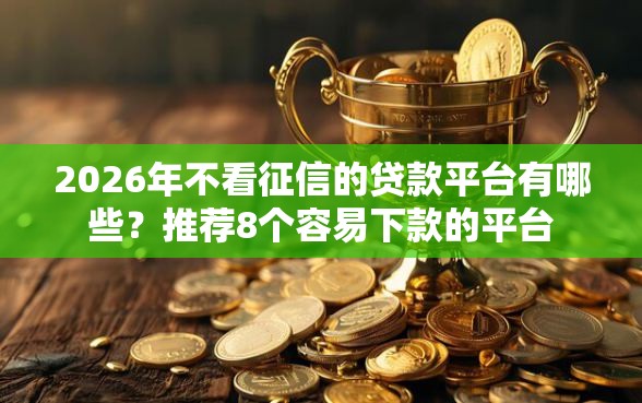 2026年不看征信的贷款平台有哪些？推荐8个容易下款的平台